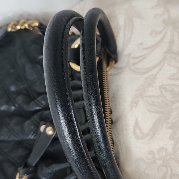 Marc Jacobs quilted leather small Cecilia bag purse black gold chain hardware - Picture 13 of 16